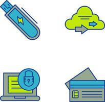 USB y nube icono vector