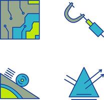 eléctrico circuito y micrómetro icono vector