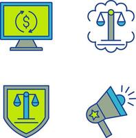 Demonstrator and Justice Scale Icon vector