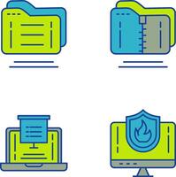 Folder and Compressed Icon vector