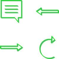 single chat bubble and left arrow Icon vector