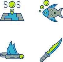 Sos and Fish Icon vector