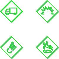 dangerous vehicle and danger of welding Icon vector