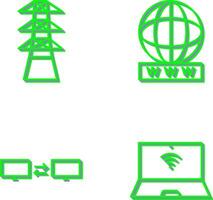 tower and world wide web Icon vector