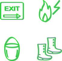 exit and electricity fire Icon vector