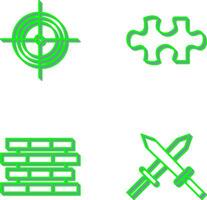 Target and Puzzle Piece Icon vector