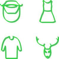 Beard and Moustache and Dress Icon vector