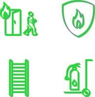 running from fire and fire shield Icon vector