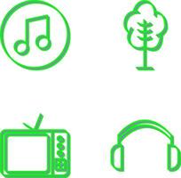 Music Player and Tree Icon vector