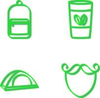 Backpack and Coffee Icon vector