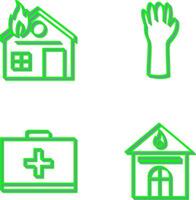 house on fire and gloves Icon vector