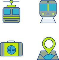 Cable car and Train Icon vector