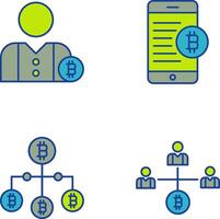 User and Bitcoin Mobile Icon vector