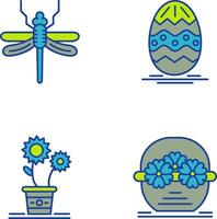 Dragonfly and Easter Icon vector