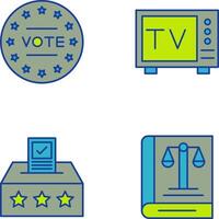 votar y televisión icono vector