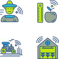 Farmer and Measure and Measure Icon vector