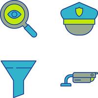 Detective and Police Hat Icon vector