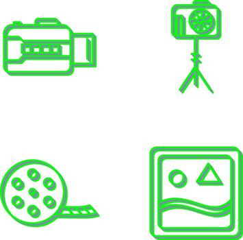 abierto cámara y cámara estar icono vector