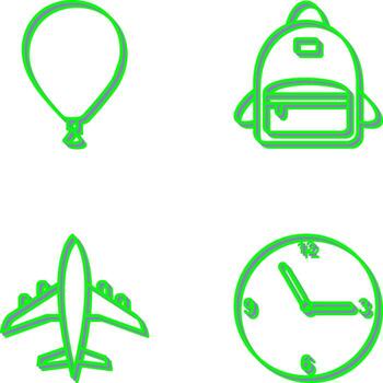 balloon and bag pack Icon vector