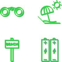 Binoculars and beach Icon vector