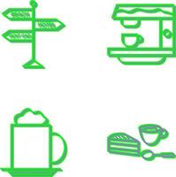 letrero y café máquina icono vector