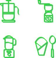 french press and coffee grinder Icon vector