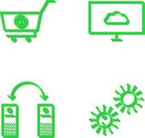 global shopping and cloud sysytem Icon vector