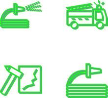 spraying water and fire truck Icon vector