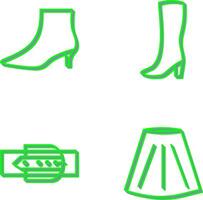 Boots with Heels and Long Boats Icon vector