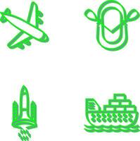 Landing Airplane and Dinghy Icon vector