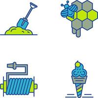 Digging and Honeycomb Icon vector