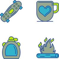 Skateboard and Mug Icon vector