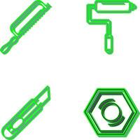 Hacksaw and Paint Roller Icon vector