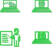 Online Stats and Online Study Icon vector