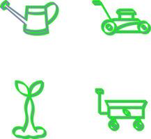 Watering tool and Lawn Mower Icon vector