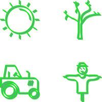 Sun and Tree Icon vector