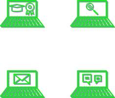 Online Degree and Find on Internet Icon vector