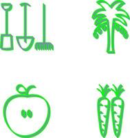 Gardening Tools and Palm tree Icon vector