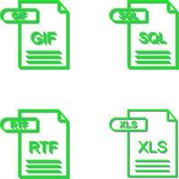 GIF and SQL Icon vector