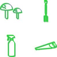 Mushrooms and Gardening Fork Icon vector