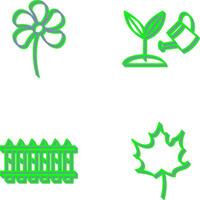 Small flowers and Growing Plant Icon vector