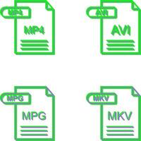 MP4 and AVI Icon vector