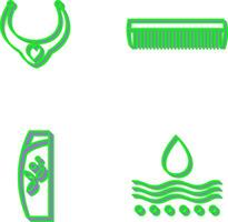 Necklace and Comb Icon vector