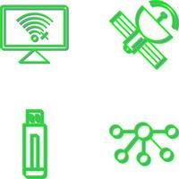 Disconnected Network and Satellite Icon vector