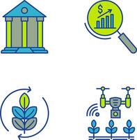 Parthenon and Statistics Icon vector