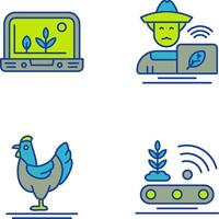 Smart Farm and Farmer Icon vector