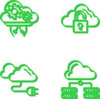 Cloud Comuting and Lock Icon vector