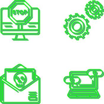 Stop and Setting Icon vector