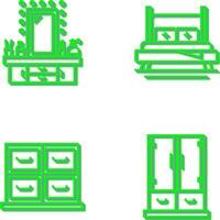 Dressing Table and Bed Icon vector