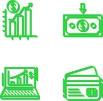 Chart Up and Money Down Icon vector